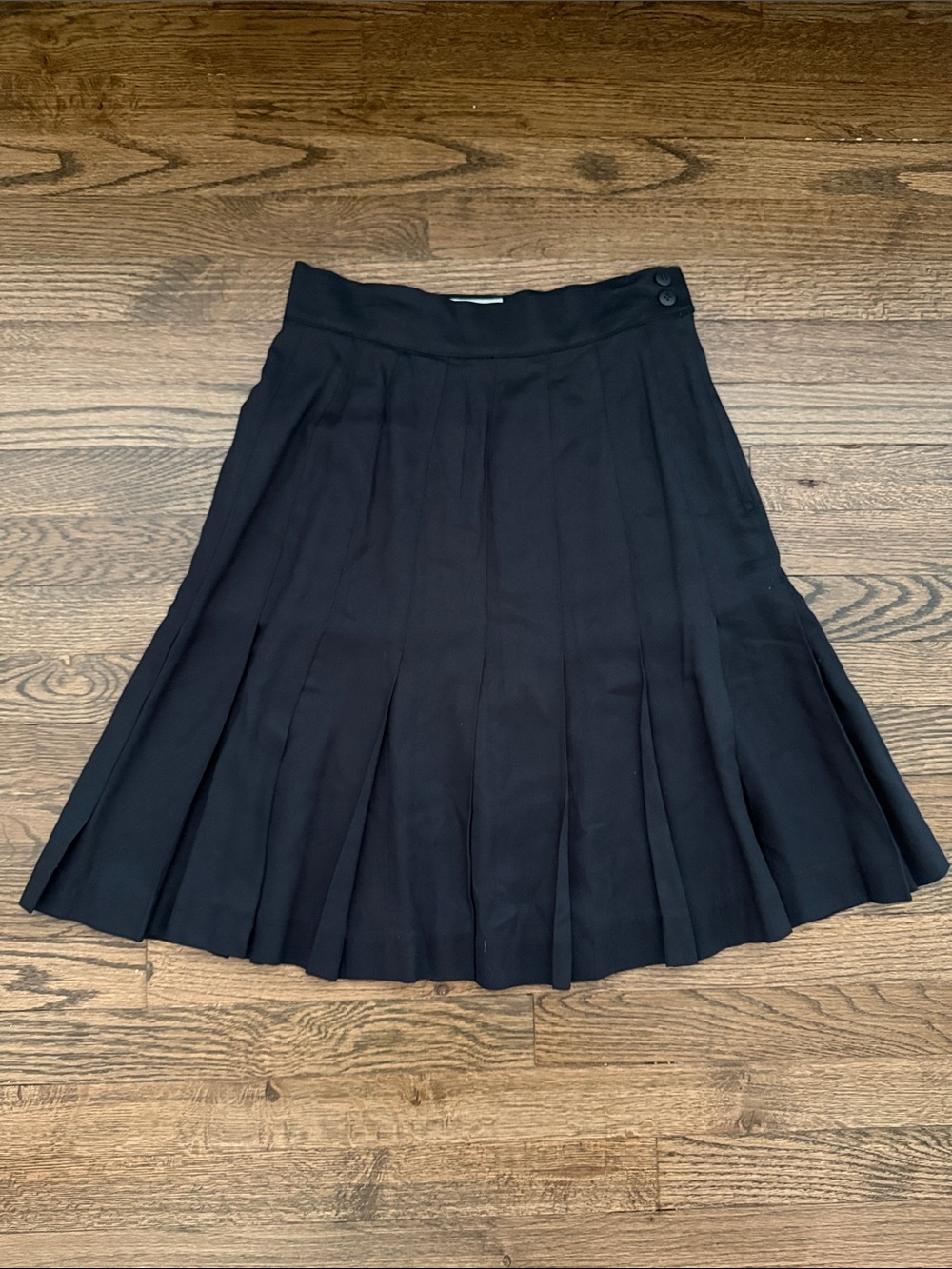 Vtg 80s Moods by Krizia Skirt Black Pleated Midi Made in Japan 10 Modern Size4/6